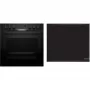Conjunto de aparelhos de cozinha Bosch HEG578BB4 + NVQ645CB6E placa de indução por zonas elétrica