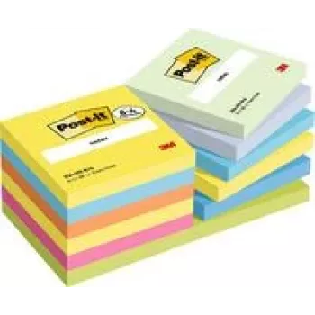 Notas adesivas Post-it 3M Notes 76x76mm 654-TFEN-P8+4 sortidas 12 unid./embalagem