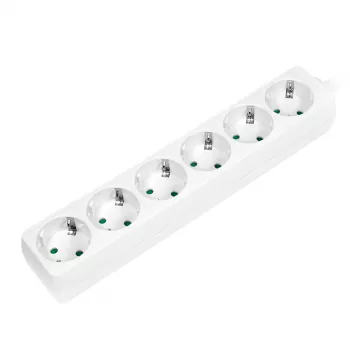 Extensão de energia LogiLink LPS238 1.5m 6 tomadas AC interior branco