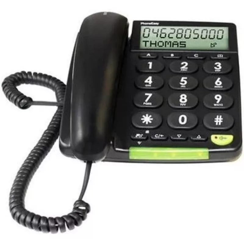 Doro PhoneEasy 312cs telefone com fio de teclas grandes, preto