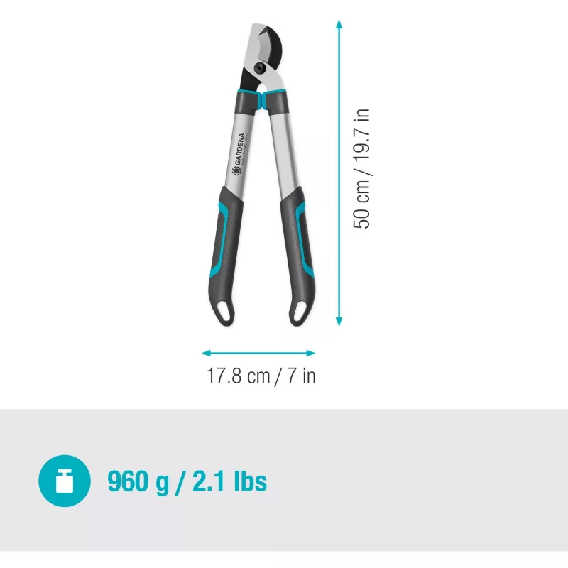 Gardena tesoura de poda EasyCut S cinzento/turquesa 50 cm (12030-88)