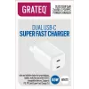 GRATEQ OLOS carregador de parede PD/PPS, 2x USB-C, GaN, 65 W