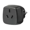 Adaptador de viagem AUS/CN > ficha com terra, adaptador de tomada preto