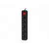 Cabo de extensão elétrica Lanberg PS1-05F-0300-BK 3m 5 tomadas interior preto