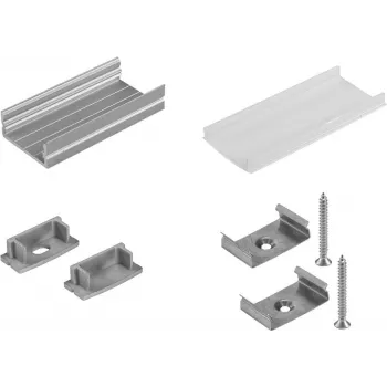 Conjunto de montagem perfil U 20 mm para fitas LED EUROLITE 20000522