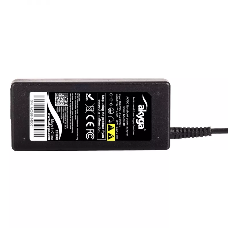 Fonte de alimentação para portátil Akyga AK-ND-06 19 V / 3,42 A, 65 W, ficha 5,5 x 1,7 mm, para Acer