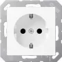 Tomada tipo F Jung A 1520 BFKI WWM, 16 A, 250 V, branco, termoplástico, 55×55 mm