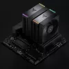 Dissipador de CPU Jonsbo HX6280 PWM RGB 130 mm, preto