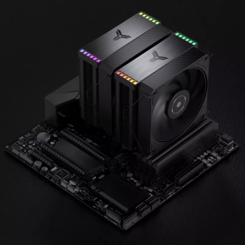 Dissipador de CPU Jonsbo HX6280 PWM RGB 130 mm, preto
