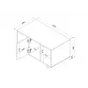 Mesa de centro Cama Meble ALMA 100×55×55 cm, tampo retangular bege, acabamento caxemira
