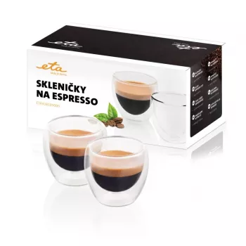 Conjunto de copos de café expresso Eta 80 ml transparente vidro borossilicato
