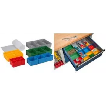 Caixas de arrumação allit EuroPlus Insert 63/22 conjunto em poliestireno de alto impacto