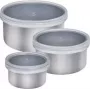 Conjunto de recipientes de armazenamento de alimentos Lurch 240885 — 3 peças, 0,4 L cada, prateado