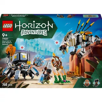 LEGO Set Horizon Adventures 77037 – Aloy e Varl vs. Shell-Walker e Sawtooth, 768 peças, 2 minifiguras