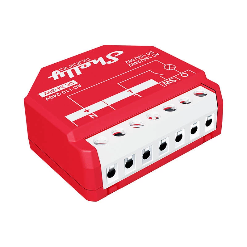 Interruptor inteligente Shelly W 1PM plástico 16A 110–240V, Z-Wave, 868,4 MHz, vermelho, 42×37×16 mm
