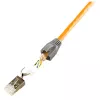 Fichas RJ45 Cat 6, 6A, 7 blindadas, embalagem de 50 unidades