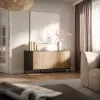 Cómoda Cama Meble MERCI 151 x 40 x 74 cm – preto / carvalho Artisan, aglomerado
