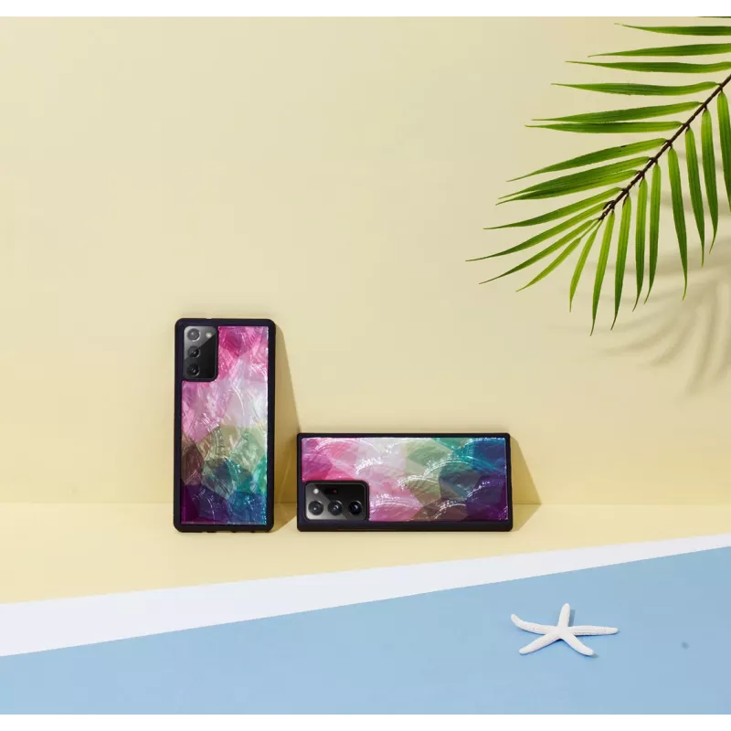Capa de proteção iKins para Samsung Galaxy Note 20 Ultra – design Water Flower, preto