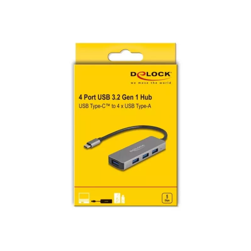 Hub USB DeLOCK 63173 Type-C 5000 Mbit/s preto