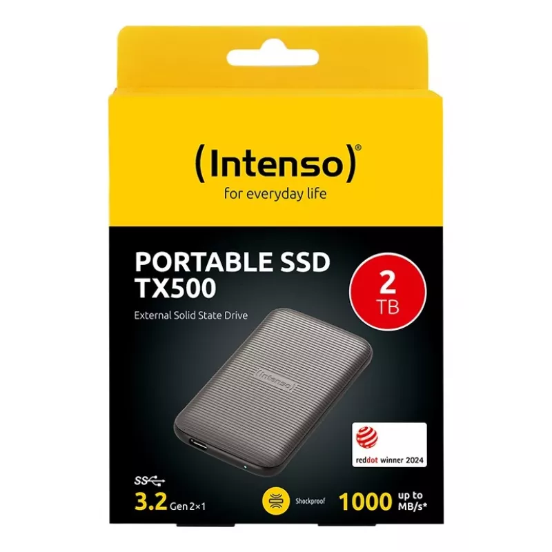 Intenso TX500 - SSD - 2TB - externo (portátil) - USB 3,2 Gen 2x1 (conector USB-C) - castanho (3827470)