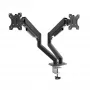 Suporte de mesa para dois monitores Akyga AK-MB-06 com molas a gás, 15-32 inch, 2x 10 kg, VESA 75x75 / 100x100, preto