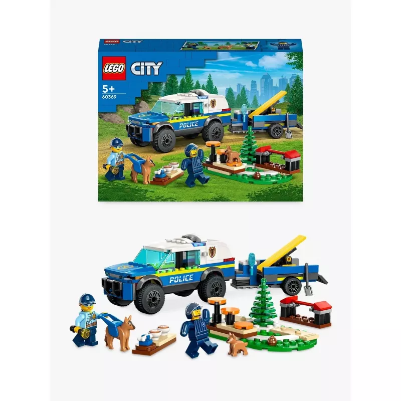 LEGO Conjunto móvel de treino de cães polícia com cão polícia e equipamento de treino