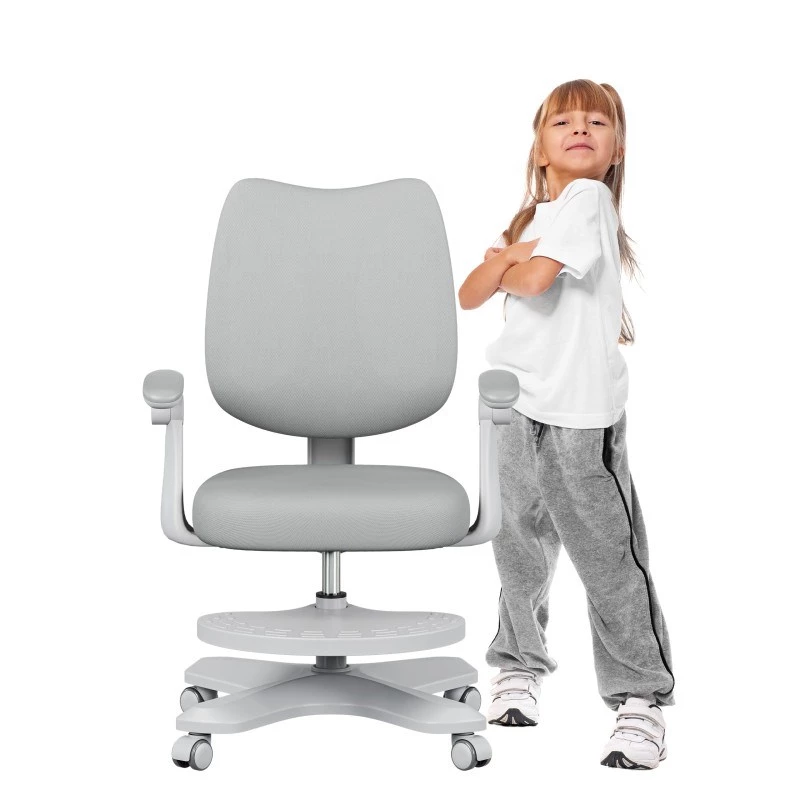 Cadeira de escritório giratória mark adler Junior 4.6 cinzento — cadeira de trabalho ergonómica compacta