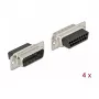Conector de cabo DeLOCK 66709 D-Sub 15 pinos preto prateado