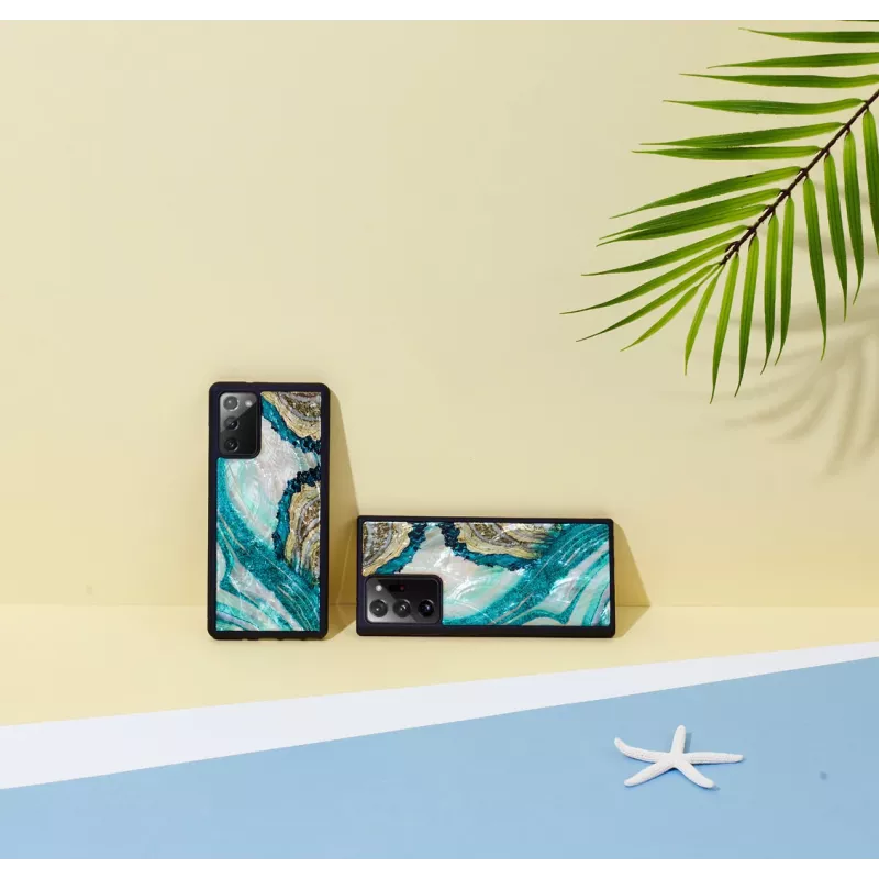 Capa de proteção iKins para Samsung Galaxy Note 20 — design Aqua Agate