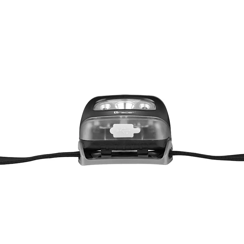 Lanterna frontal Tracer TRAOSW47013 LED preta 1200 mAh USB