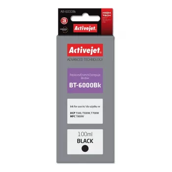 Frasco de tinta Activejet AB-6000Bk (substituto para Brother BT-6000BK; Supreme; 100 ml; preto)