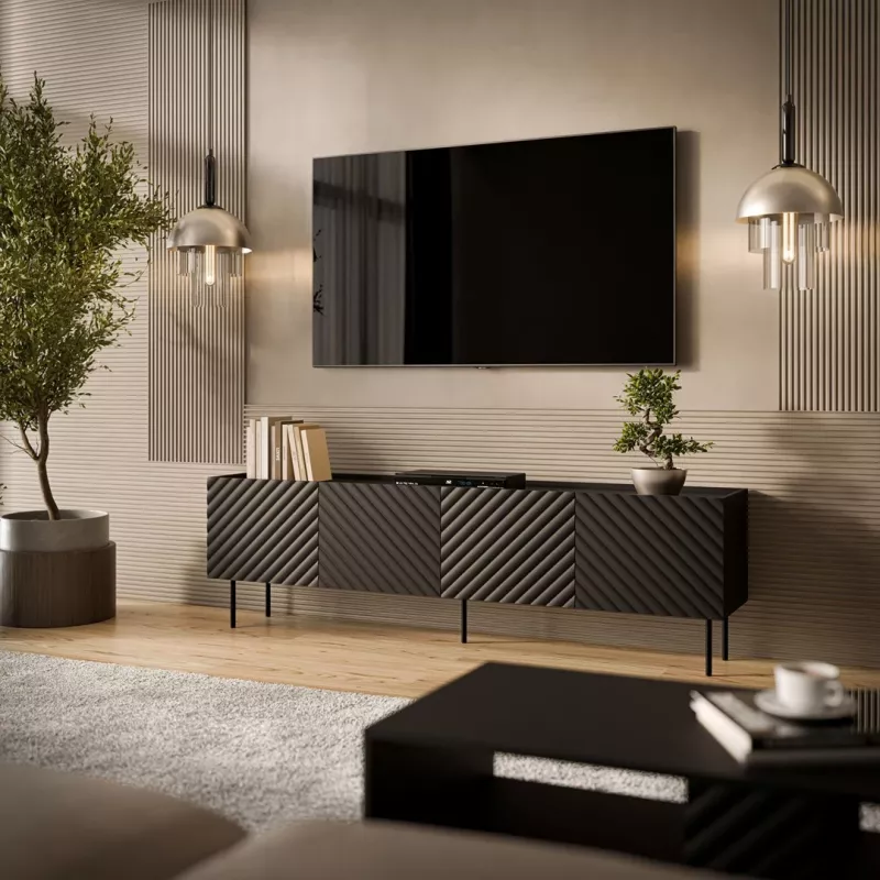 Móvel de TV Cama LUCCA 4D 200x40x59 preto