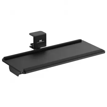 Suporte de teclado sob a secretária Maclean, carga máx. 5 kg, ajustável horizontal e verticalmente, preto, MC-108 B