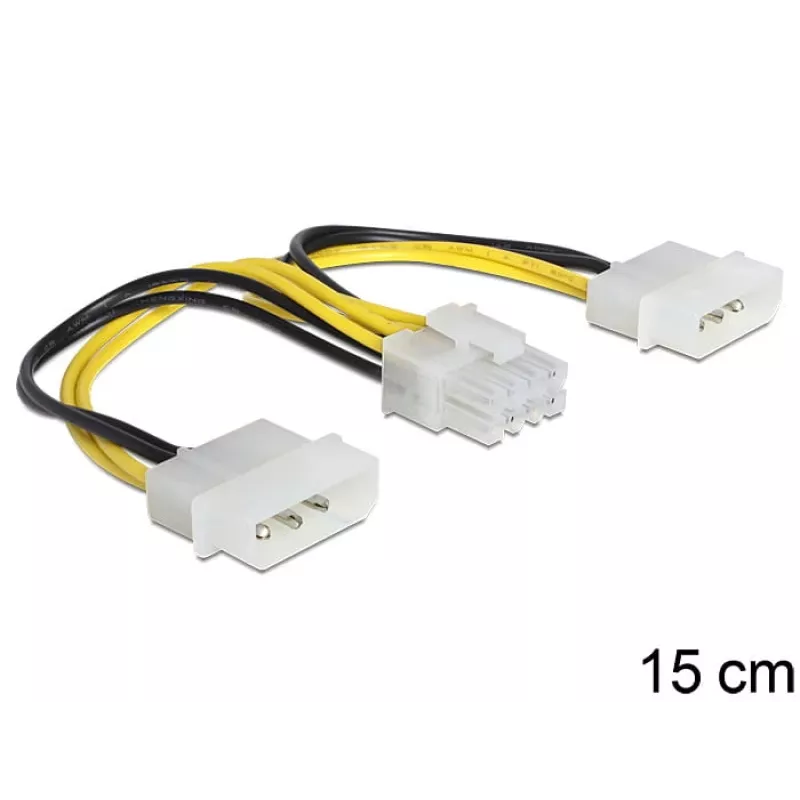 Cabo de alimentação interno DeLOCK 83410 0,15 m EPS 8 pinos Molex 3 pinos