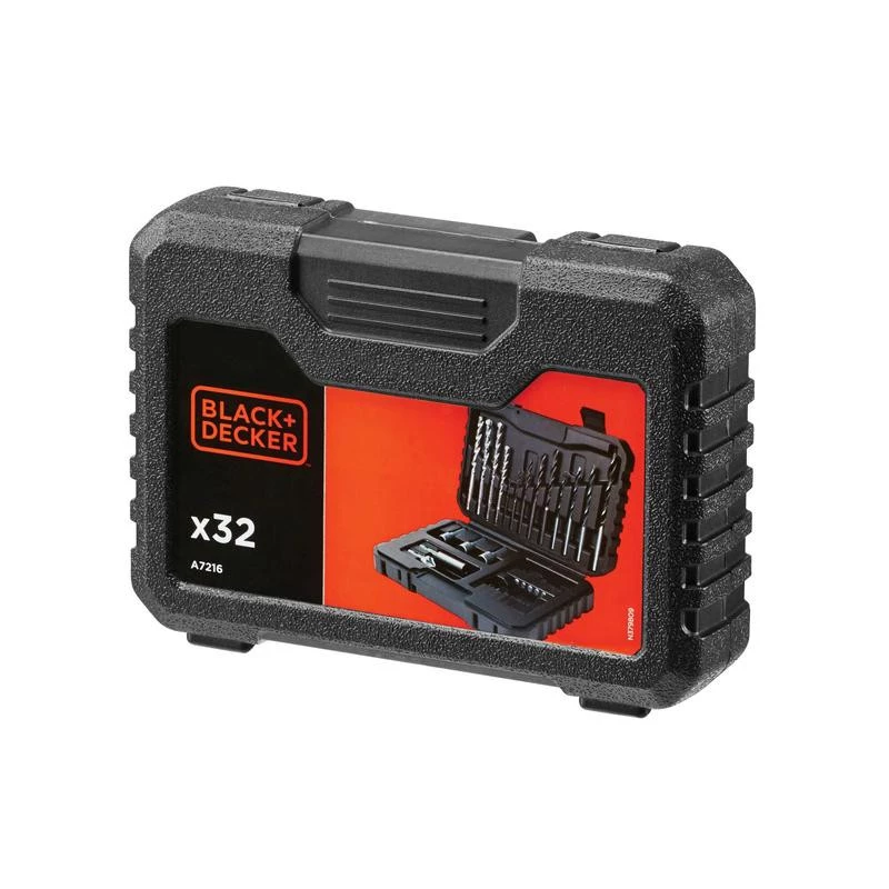 BLACK & DECKER | Conjunto de brocas e pontas de aparafusar de 32 peças | A7216-XJ