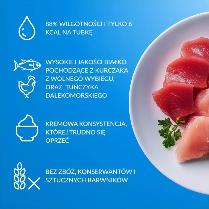 Petiscos de comida húmida para gatos INABA CHURU 80P frango e atum — 80 x 14 g tubos