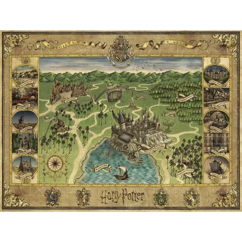 Puzzle Ravensburger Hogwarts Mapa 1500 peças – Ravensburger 1500 peças