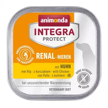 Comida húmida para cães animonda Integra Protect Rins com Frango 150 g — para cães adultos, apoio renal, sem cereais e sem glúten