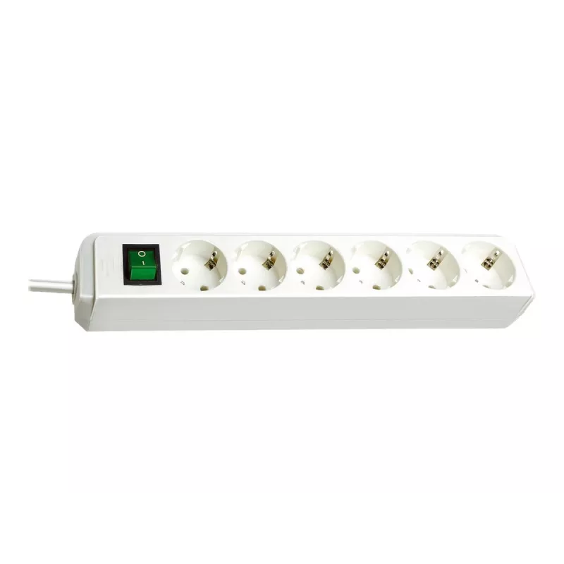 Brennenstuhl 1159520400 régua de tomadas 6 tomadas 45° branca com interruptor 3 m cabo H05VV-F3G1,5 POS-Reiter (1159520400)