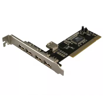 Placa PCI USB 2.0 LogiLink PC0028, 4 portas externas + 1 interna