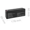 Bateria AGM selada QOLTEC 12V 2,3Ah para sistemas UPS e de backup, descarga máx. 34,5A