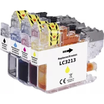 Renkforce embalagem combinada de tinta substitui Brother LC-3213 (LC3213VALDR) compatível preto, ciano, magenta, amarelo RF-5679866 (RF-5679866)
