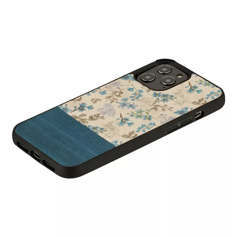 Capa para telemóvel man and wood para iPhone 12 Pro Max — flor azul sobre preto