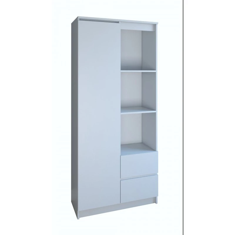 Estante para escritório Top e Shop RS-80 BILY BIEL, aglomerado branco, 7 prateleiras, 800×350×1800 mm
