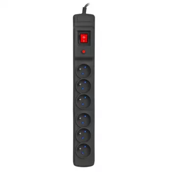 Armac Multi M6 | régua de tomadas | proteção contra sobretensão, 6 tomadas, cabo de 5 m, preto