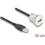 Cabo DeLOCK 88181 USB 2.0 0,3 m USB A preto/prateado