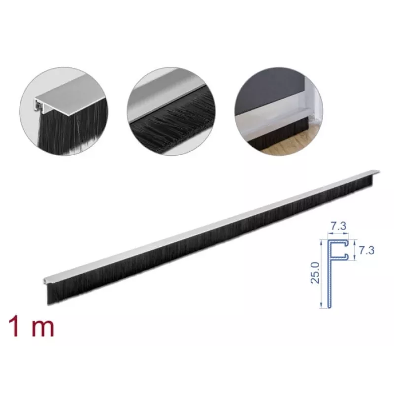 Barra de escovas DeLOCK 66652 40 mm com perfil de alumínio angular