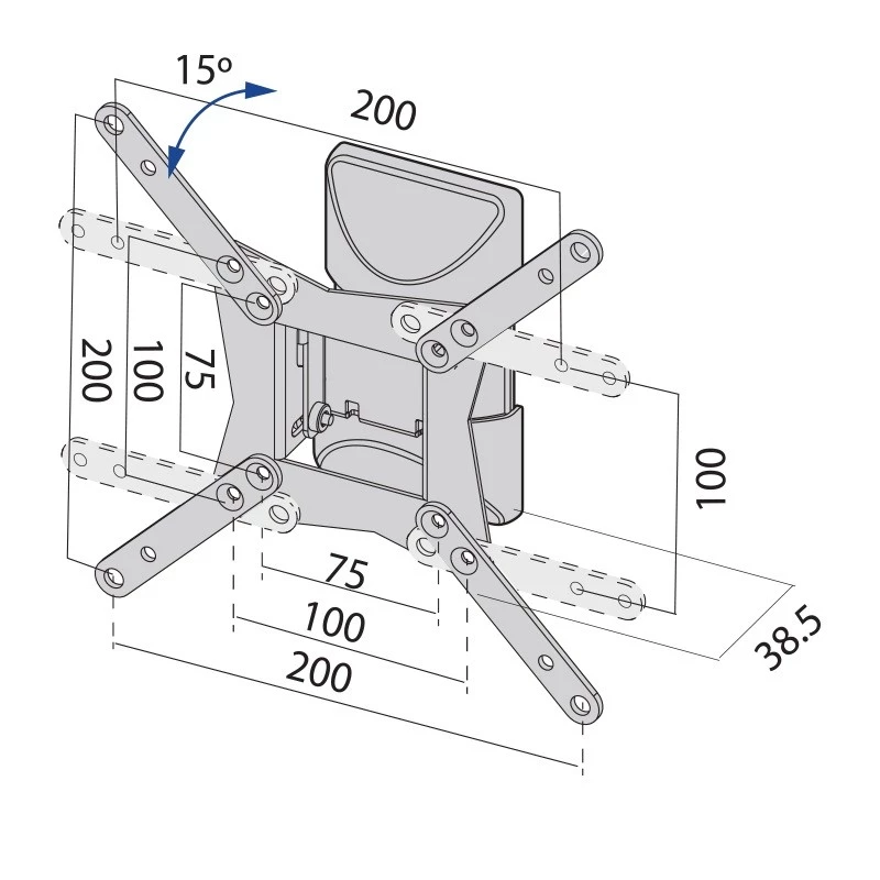 Suporte de parede para TV até 37 polegadas, 20 kg, TB-152E, VESA máx. 200x200
