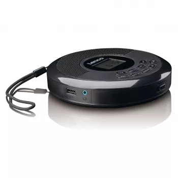 Leitor de CD portátil Lenco CD-340BK — preto, design portátil