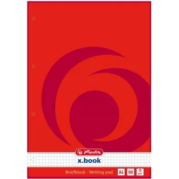 Bloco de notas Herlitz 733436 A4 100 folhas vermelho branco